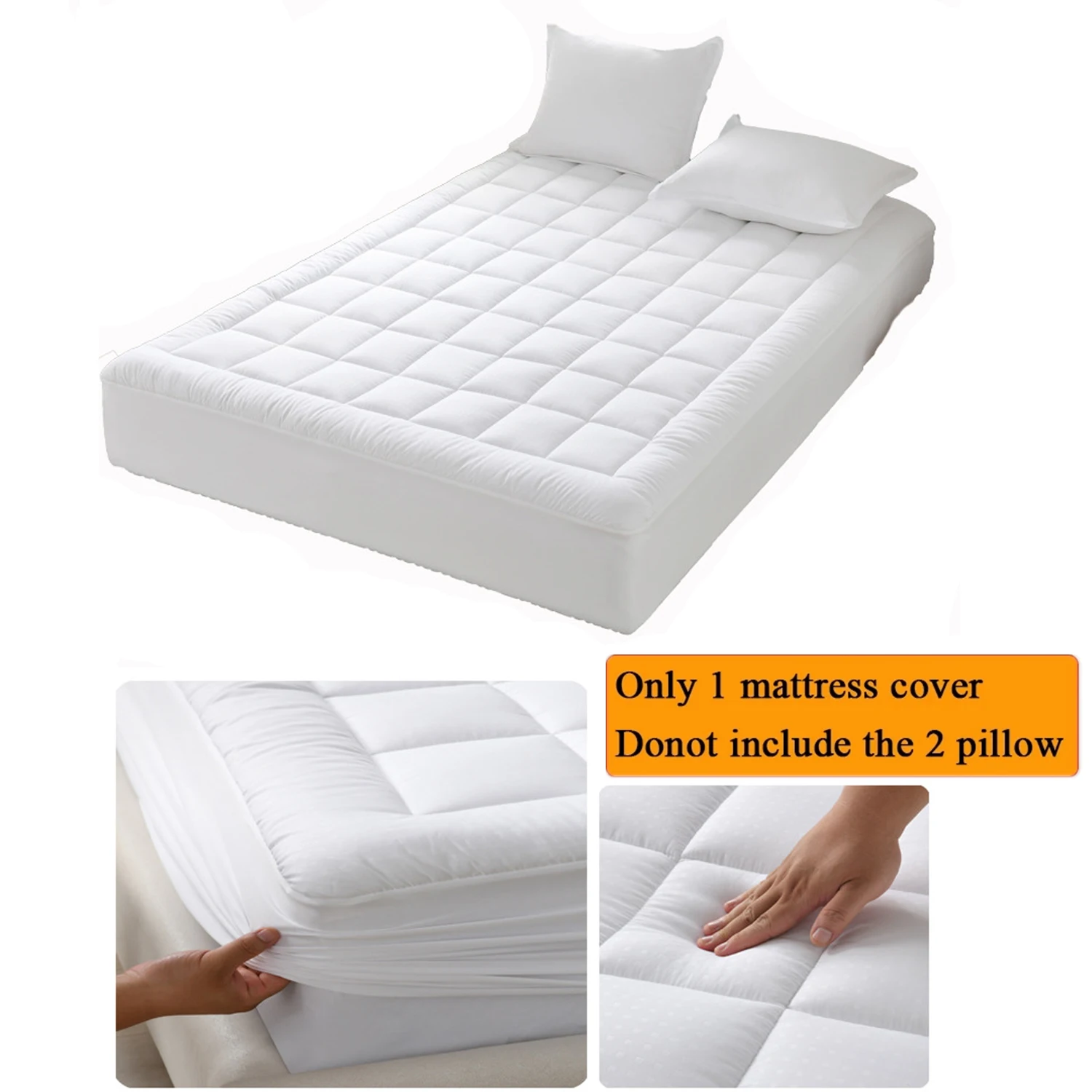 

1 PC Quilted Mattress Topper for Soft Bed Pad Hotel Beds Dormitories Cover Mattresses Home 100% Polyester Memory Foam Bedspread