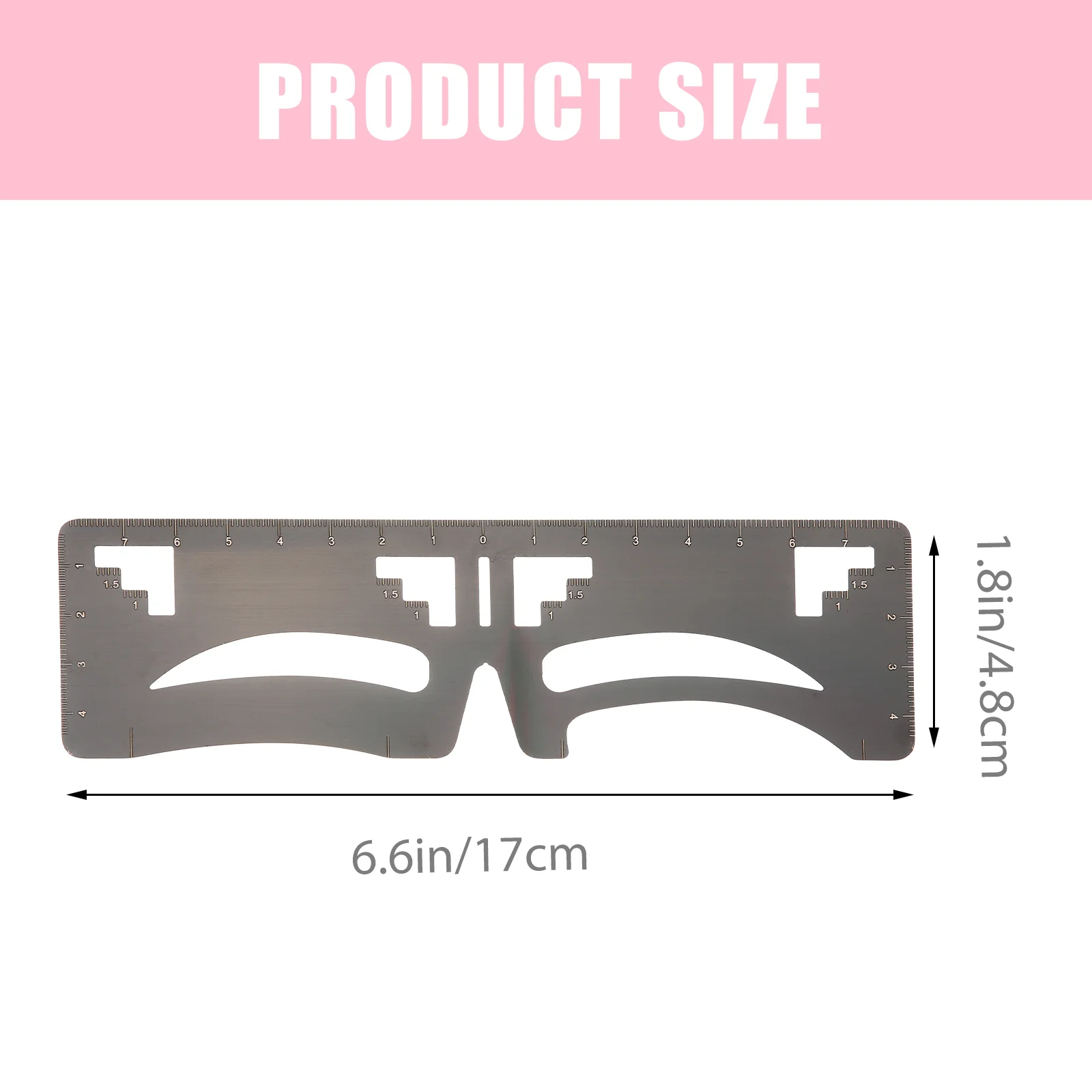 2Pcs Eyebrow Ruler Stainless Steel Eyebrow Stencil Guide Makeup Tool for Women Girls eyebrow template