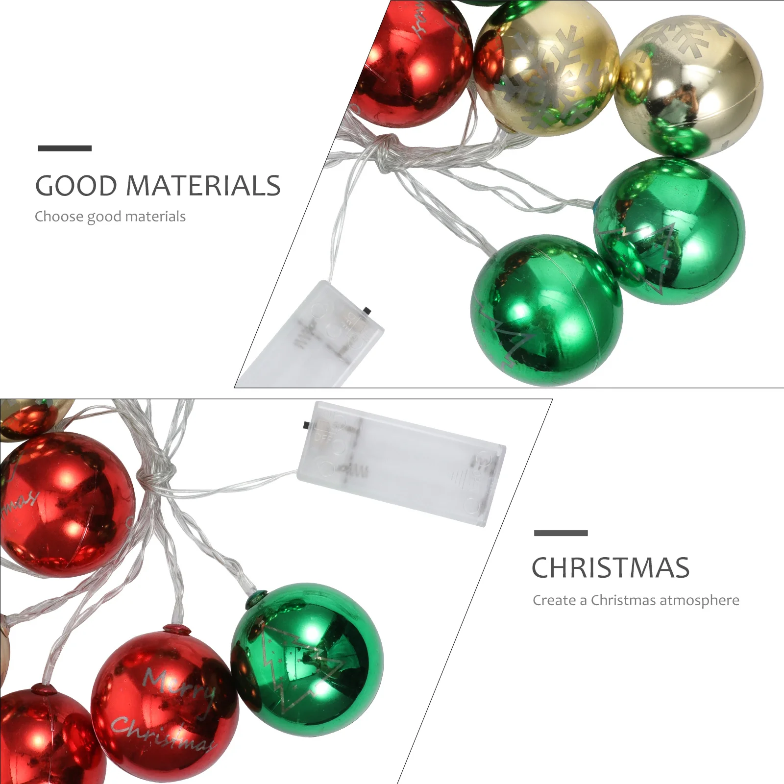 1 قطعة مطلي كرة مستديرة LED سلسلة ضوء أحمر أخضر 15 بوصة شجرة عيد الميلاد ساحة في الهواء الطلق الطرف الديكور مصباح #4