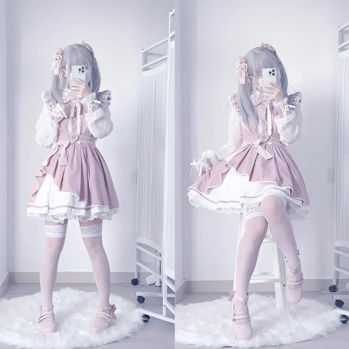 

Платье Лолиты контрастного цвета с милым бантом и длинными рукавами, оригинальный японский костюм Mine Song для рекламы, женский костюм массового производства