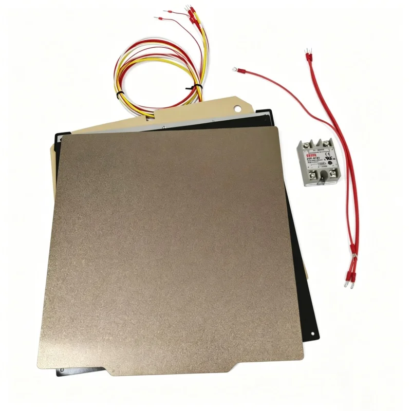 Funssor AC 110/220V 1000W Qidi Plus4 3D Printer 8mm Aluminum alloy CNC Heated Bed Build Plate Hot bed  Upgrade Kit 310x310x8mm