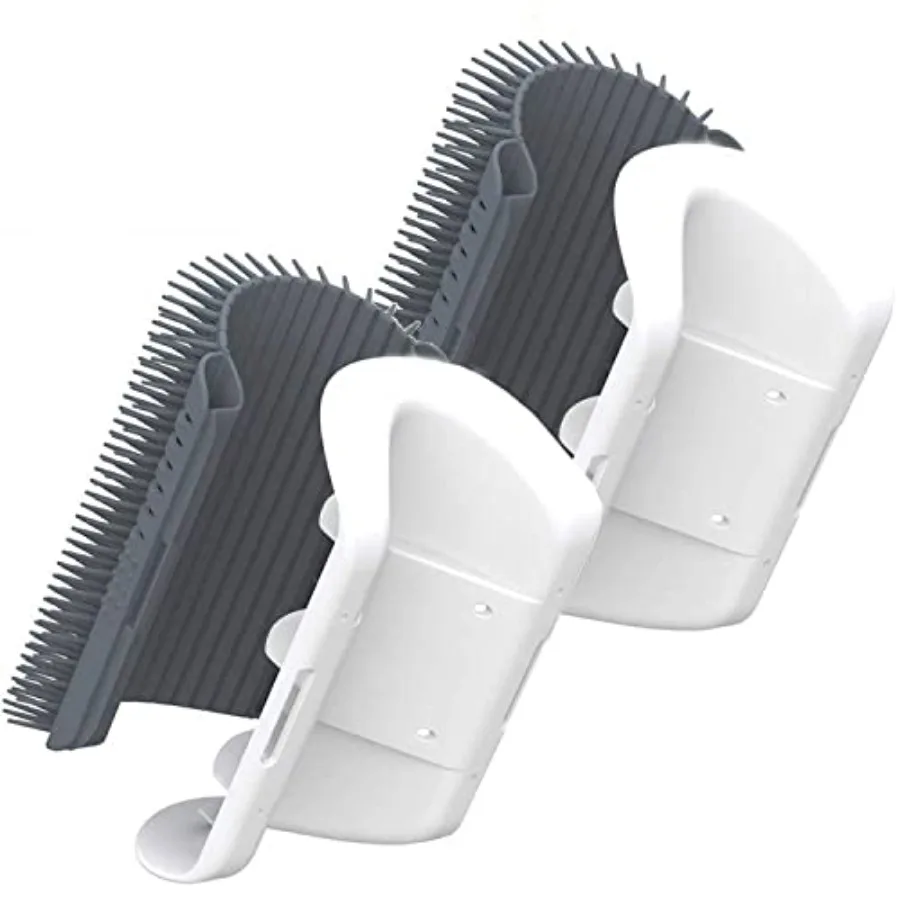 Cat Self Groomer with Catnip, Dog Cat Corner Groomer, Wall Corner Scratcher Comb, Grooming Massage Brush, Perfect Scratch Massa