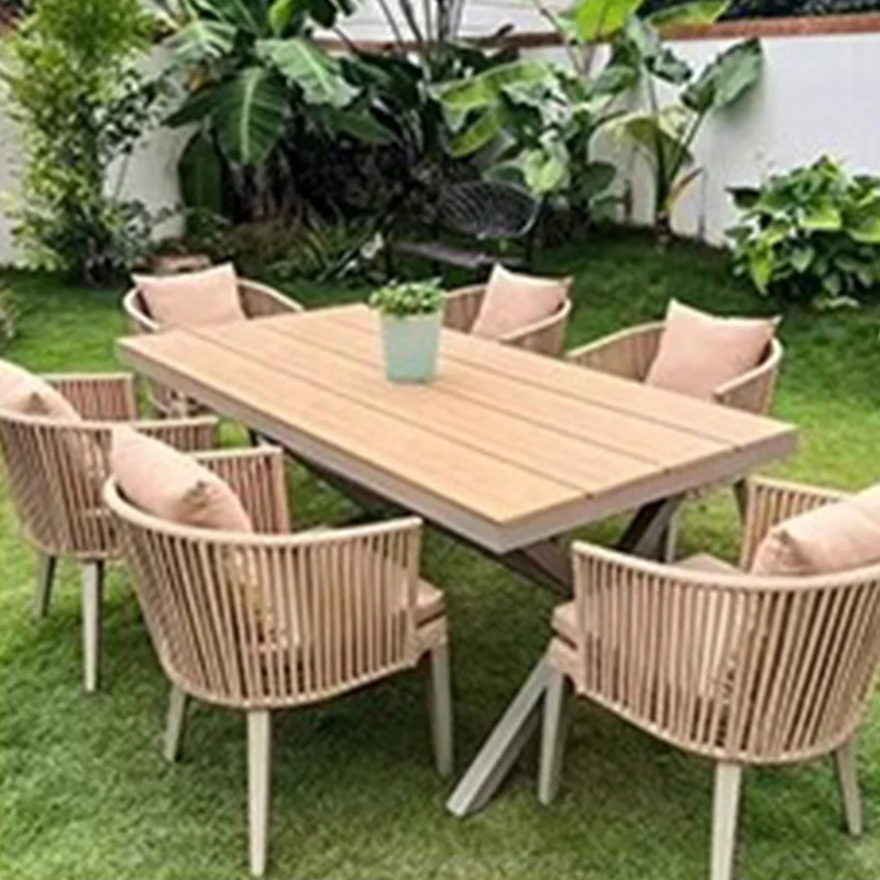 Rattan Courtyard Outdoor Tables Europe Luxury Lounge Minimalist Outdoor Tables Backyard Garden Jardin Mobiliario Furniture