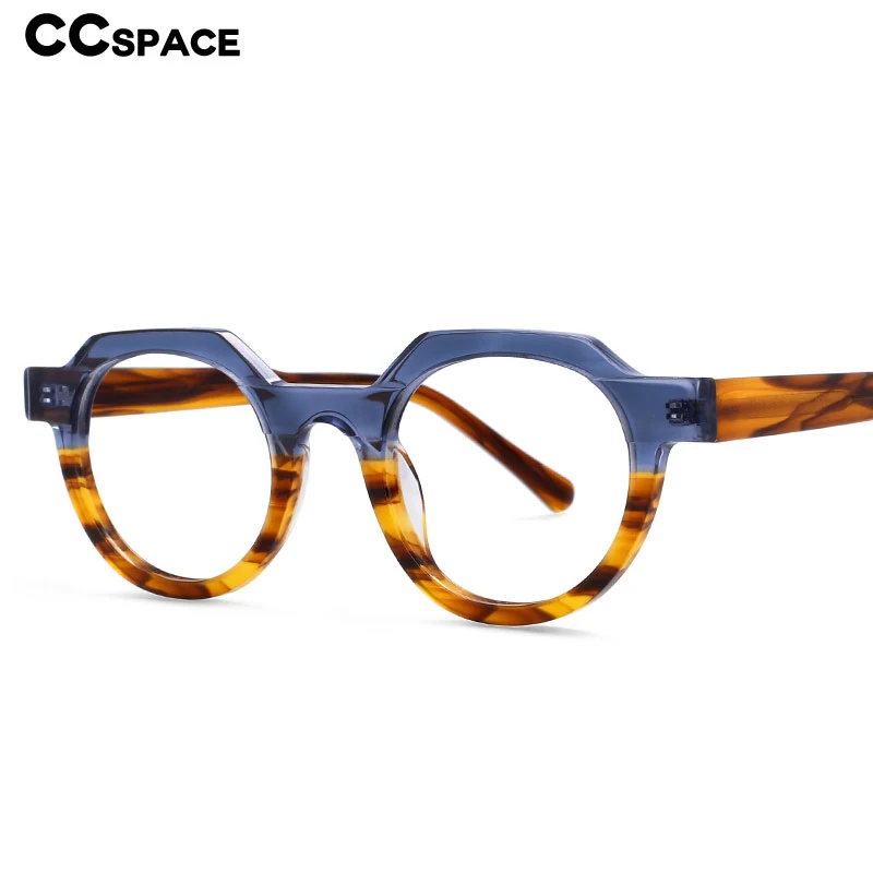 54139 Retro Acetate Optical Glasses Frames Men Women Two Color Splicing Fashion Eyeglasses