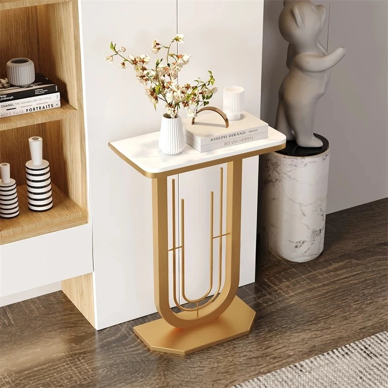 & Luxury Nordic Slate Console Table Modern Entryway Hallway Living Room Furniture with Plant Stand Floor Standing Decor