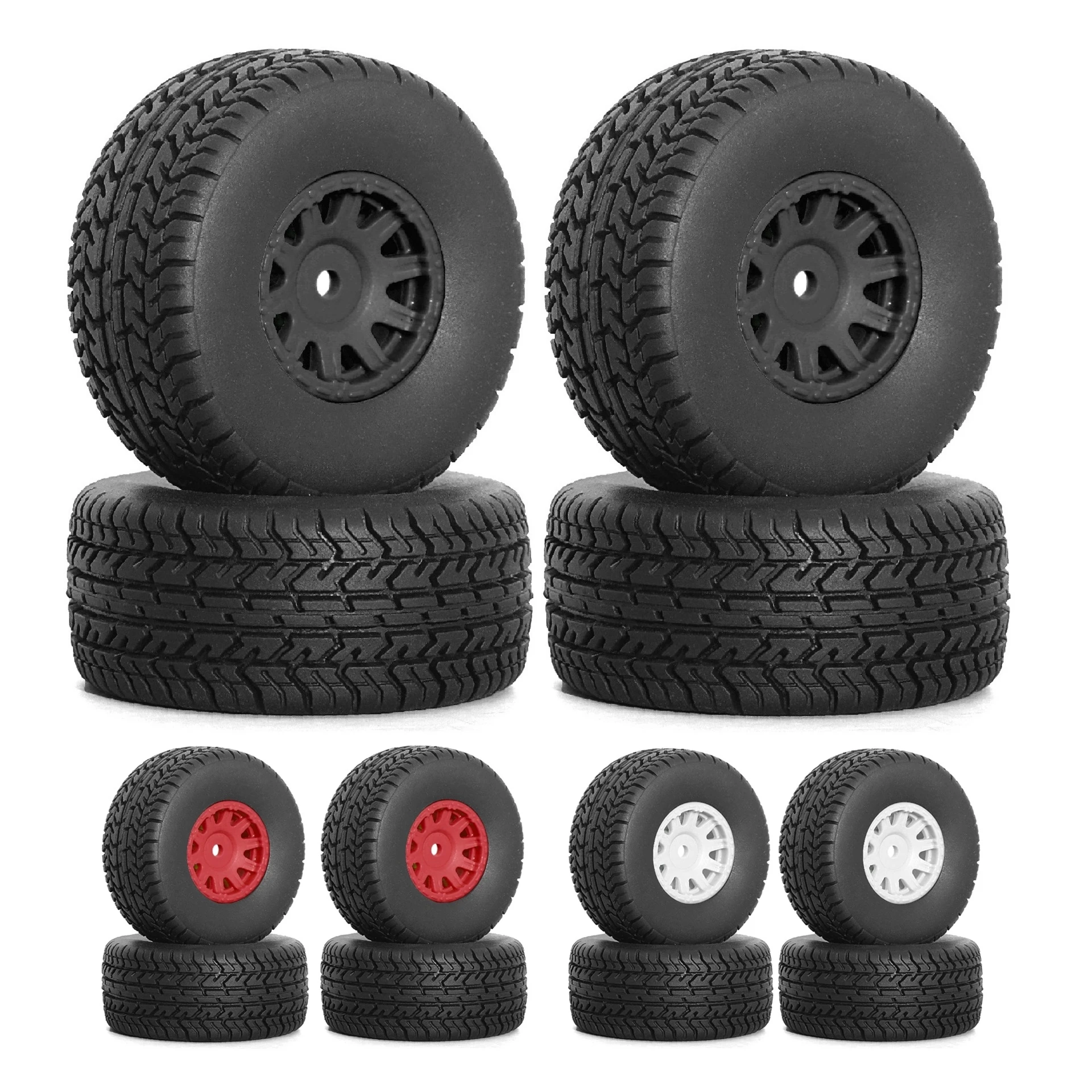 4pcs 65mm Rubber Tire Tyre 12mm Hex ARA550116 for Arrma 1/14 MOJAVE GROM RC Car Upgrade Parts Accessories