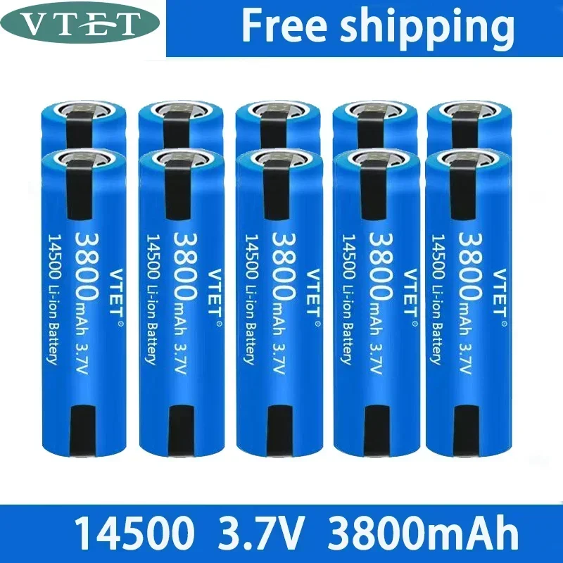 2025New 14500 Battery 3.7V AA 3800mah Lithium Ion Battery, with Welding, for Electric Toothbrush, Razor Battery