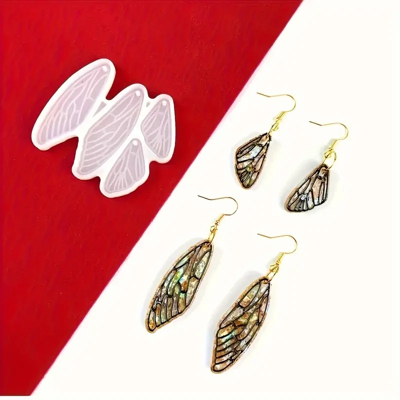 1 Wings Crystal Glue Molds, Crystal Drops, Earring Jewelry Molds, DIY Resin, Suitable for Crafts, Handmade Gifts, Handmade Craftsmanship, DIY