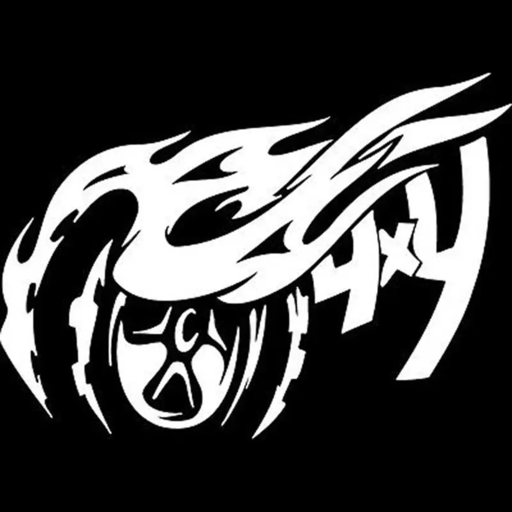 

1pc 4X4 Off-Road Car Sticker - Waterproof Vinyl Sticker with Stripes And Flame Contours, Suitable for Car Decoration