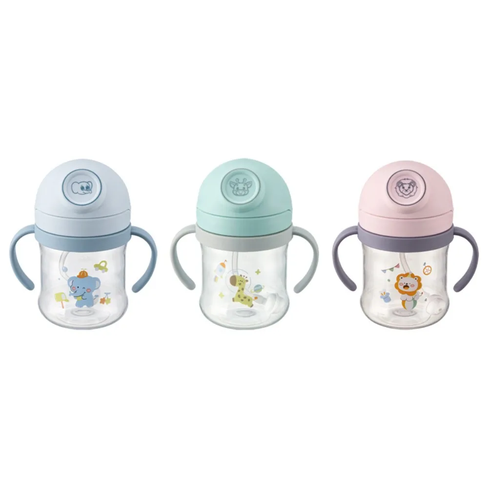 

Reusable Baby Training Cup Cartoon Animals Cute Infants Water Bottle BPA Free Leakproof Baby Sippy Cup Drinking Water Bottle