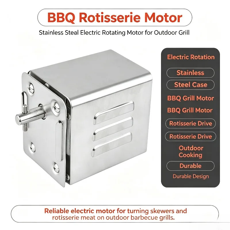 15W-40W Stainless Steel BBQ Rotisserie Motor 160KG Electric Roaster Barbecue Motor EU/US/AU Plug Outdoor Rotisserie Kit