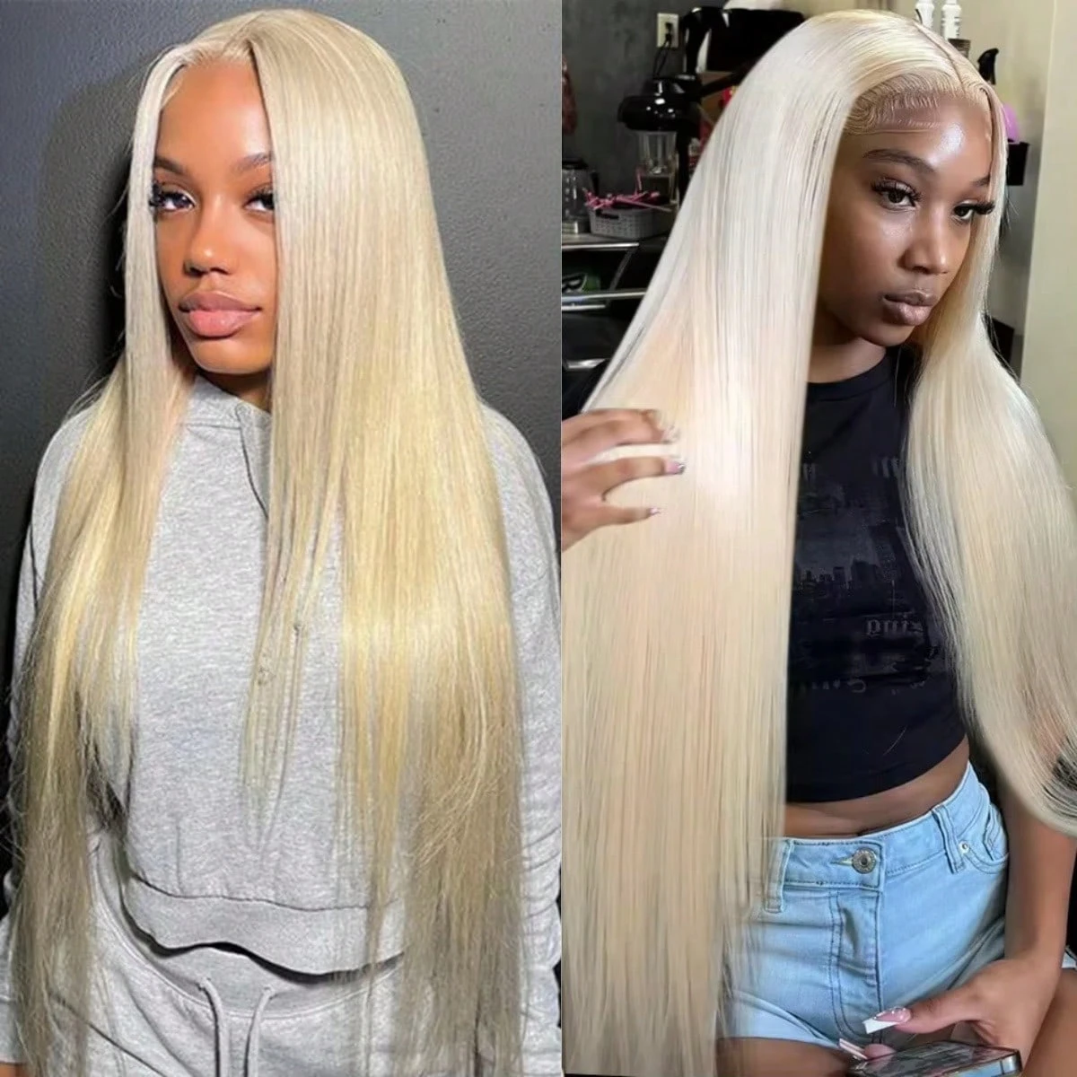 

Синтетический парик 613 блонд, длинный, прямой, с HD-основой 13x4, термостойкий, для повседневной носки