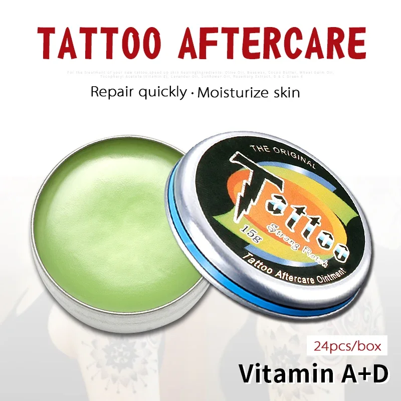 24Pcs Tattoo Ointment healing Skin Care Permanent Makeup Tattoos Aftercare Recovery Cream Lotion Vitamin A & D tattoo creme