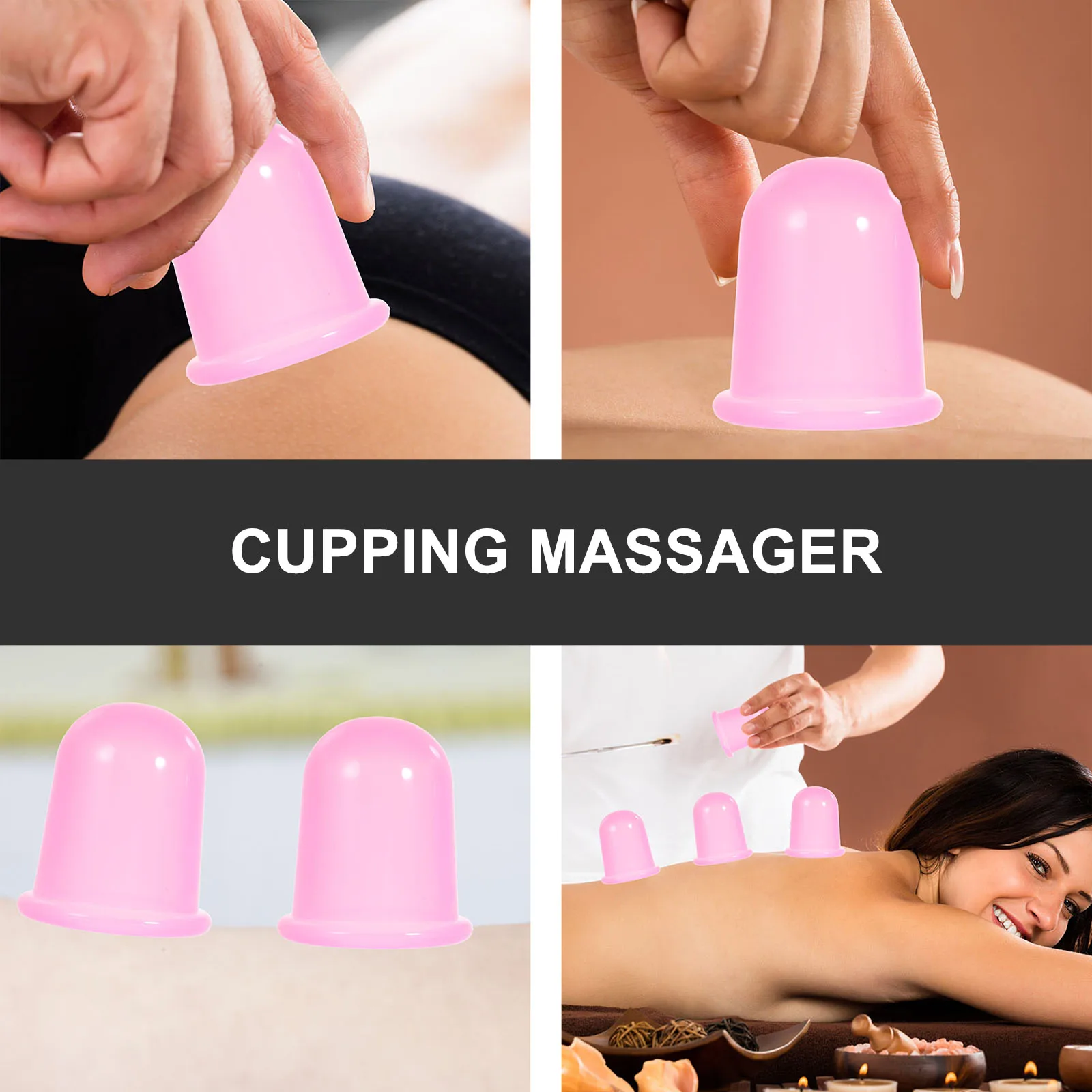 

4Pcs Silicone Cupping Therapy Cups Safe Practical Long Lasting Use Various Body Parts Pressure Relief Moisture Absorption Body