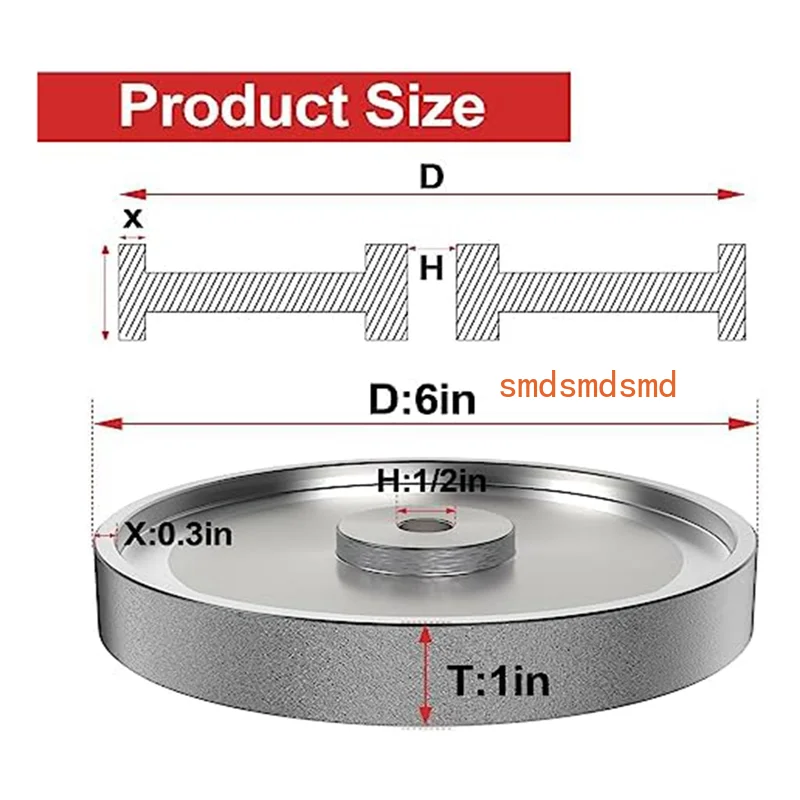 L33A_CBN Grinding Wheel, 6 Inch Dia x 1 Inch Wide x 1/2 Inch Bore for Sharpening Woodturning Tools,Bench Grinders (180 Grit)