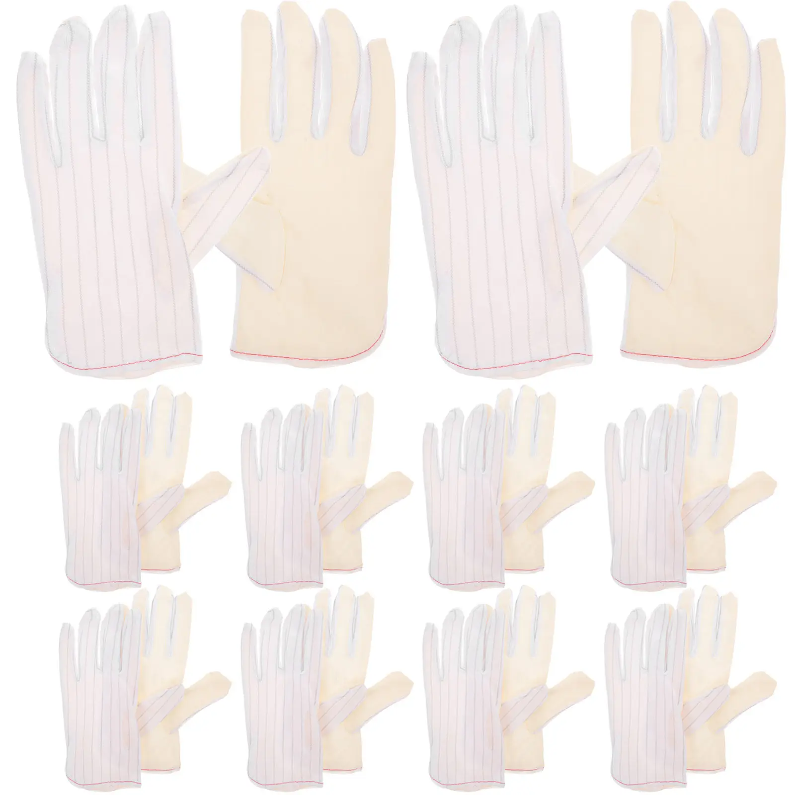 

10Pairs Anti-Static Work Gloves Breathable Non-Slip Wear-Resistant Comfortable Safety Gloves for Jewelry Inspection Gardening