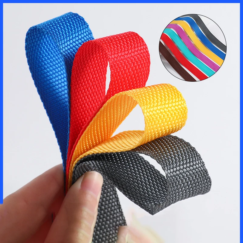 Colorful 20MM Nylon Webbing Tape 5M Knapsack Strapping Pet Collar Safety Belt Ribbon Band for Clothing Sewing Accessories