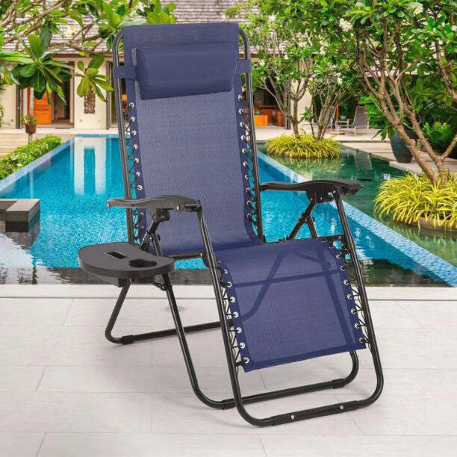 US Zero Gravity Folding Chair, Pátio ao ar livre Lounge reclinável com porta-copos