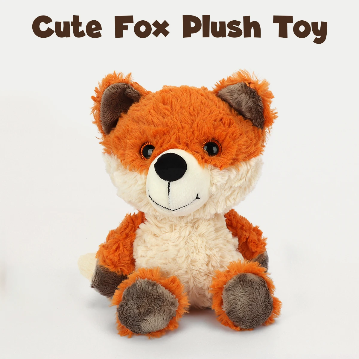 

30cm Fluffy Fox Plush Stuffed Animal Decorative Bedroom Companion Anxiety Relief Birthday Christmas Gift For Boy Girls