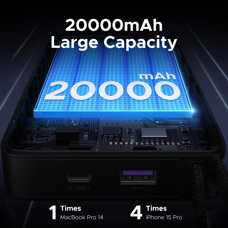 【KC 인증】 UGREEN PD 145W 20000mAh 파워뱅크 고속 충전 휴대용 파워뱅크 아이폰 17 프로 맥스 샤오미 100W 외장 배터리