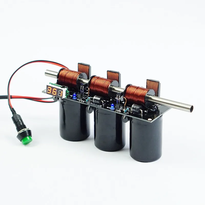 DIY Coil Gun Kit Multistage Electromagnetic Cannon Physics Teaching Model