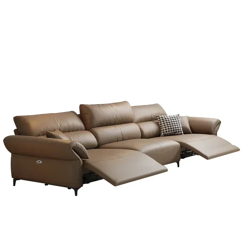 

%Italian Design Brown Sofas Electric Reclining Luxury Armchair Salon Sofas Puffs Double Lounges Divano 2 Posti Furniture Home