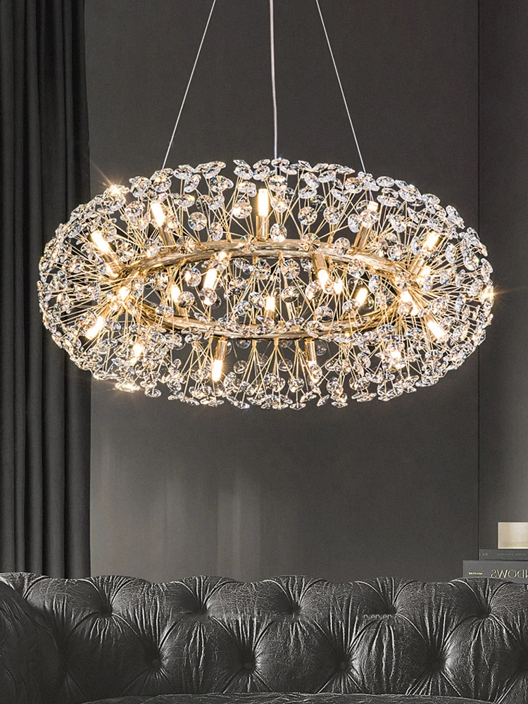 

Modern Crystal Chandelier Dandelion Pendant Chandeliers Lamps Living Room Bedroom Kitchen Hanging Lights Nordic Lustres Fixtures