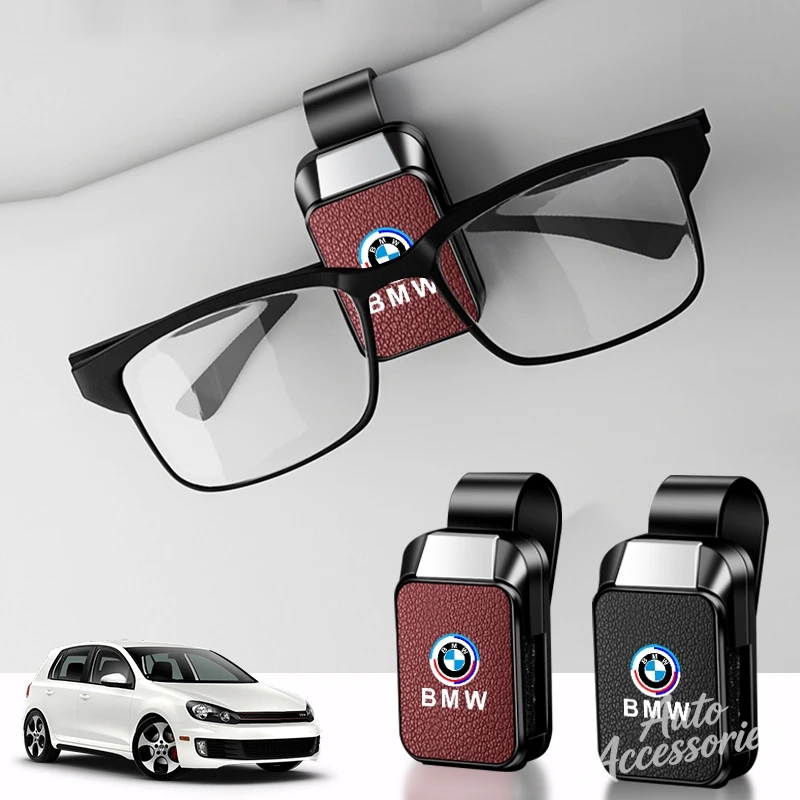 Car Visor Sunglasses Clip Magnetic Glasses Clip High Quality Leather Styling Accessory For BMW 50TH E90 E60 F10 F11 E36 F30 F34 view 4