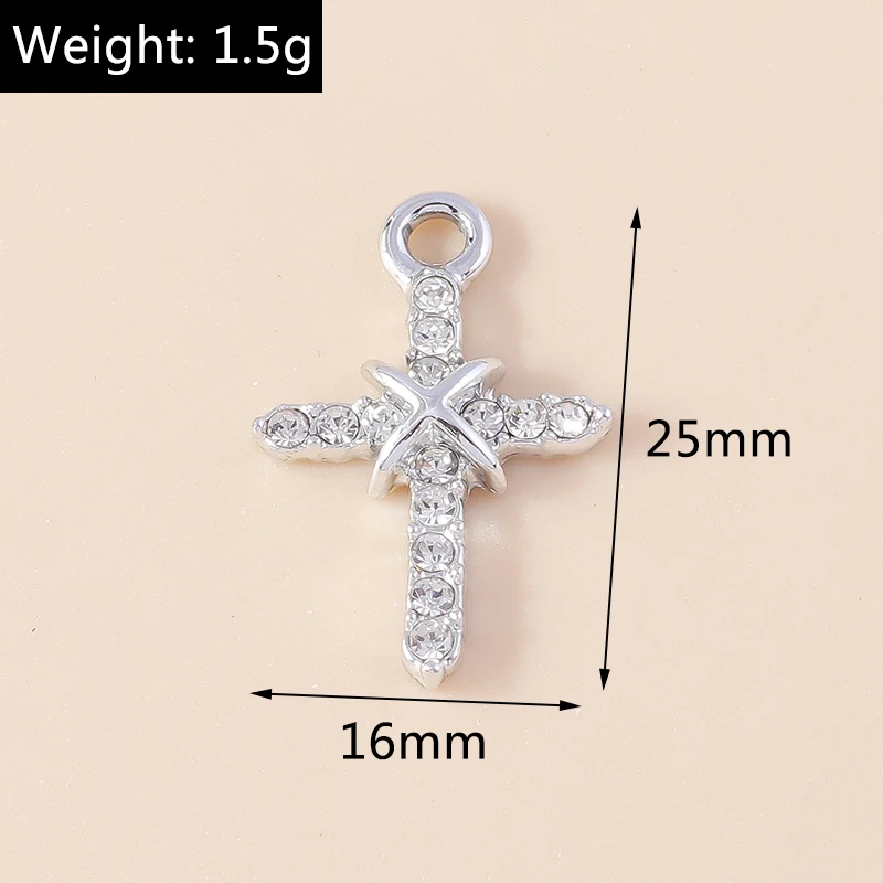 Leslie 10 Stück Luxus Gold Silber Farbe Kreuz Charms für Schmuck handgemachte Kreuze Anhänger Halskette Schlüsselanhänger Diy Schmuck Erkenntnisse – Detail 13