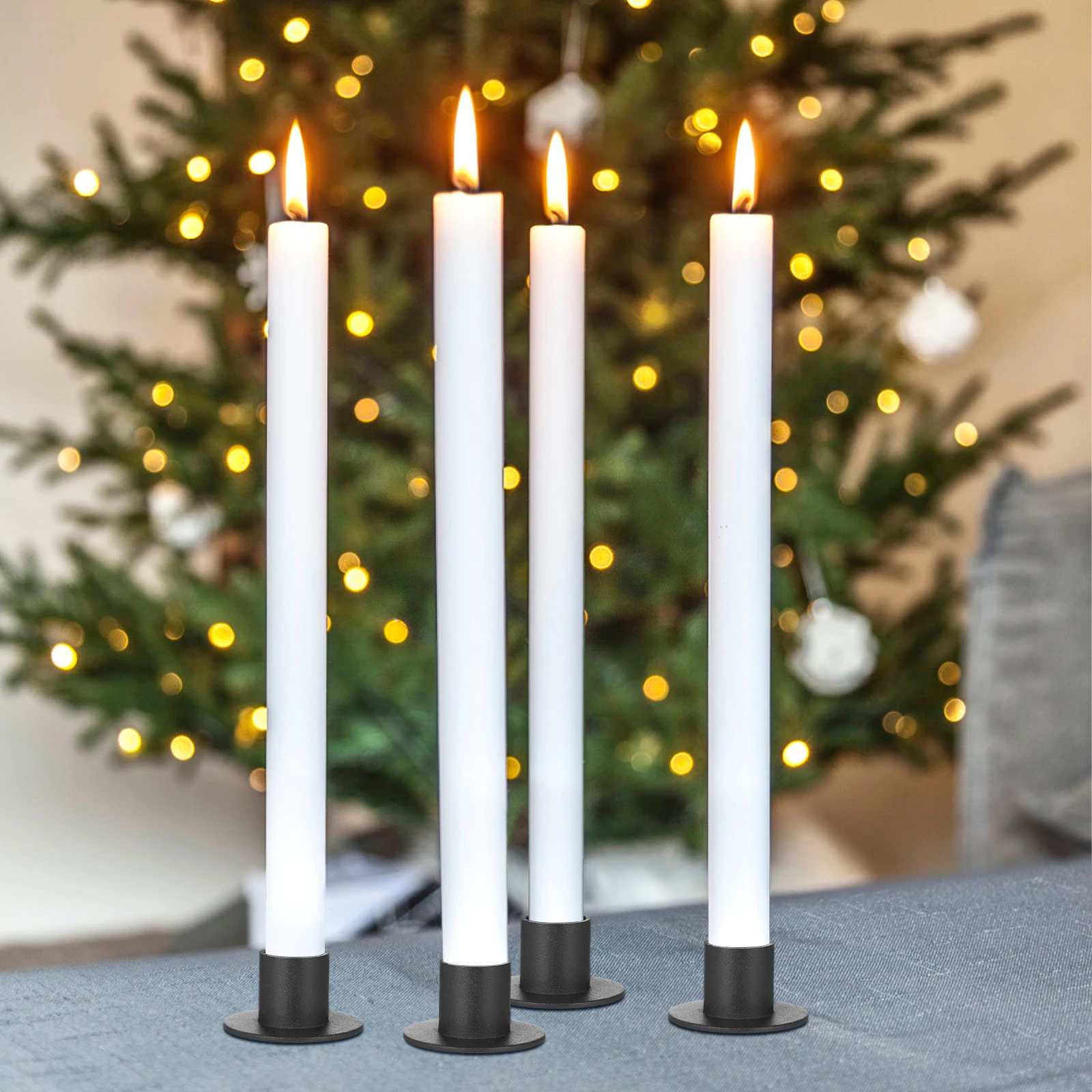 

8 Pcs Candlestick Holder Set Iron Material Stable Placement Simple Decor Table Holders Bulk Farmhouse Style