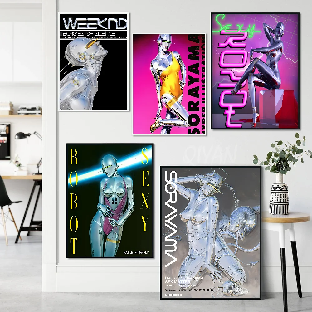 Art H-Hajime S-Sorayama Poster Stickers Art Wall Murals Decor Game Room Decor Gifts HD Painting