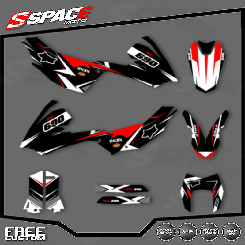 

SPACE Custom Motorcycle Graphics For KTM 2008 2009 2010 2011 08-11 LC4 SMC 690 Decal Stickers Kits 001