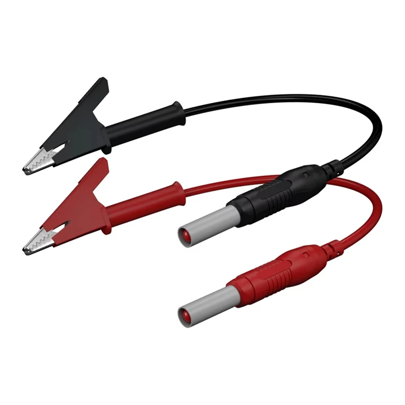 2 ชิ้น 4 มิลลิเมตร Retractable ความปลอดภัยกล้วยปลั๊กกล้วยปลั๊ก 1 เมตรทองแดงชุบนิกเกิลกล้วยปลั๊ก J.70019 ทดสอบสีแดงสีดํา