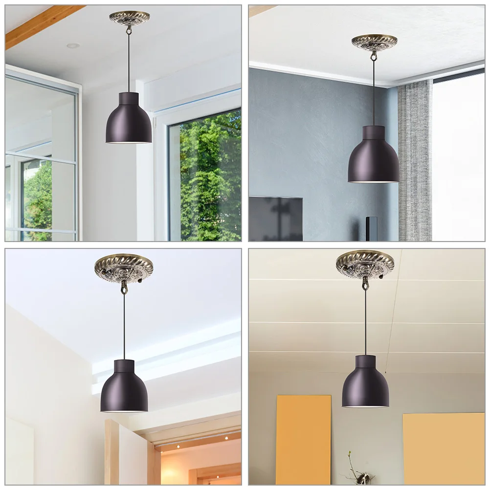

2 Pcs Vintage Ceiling Light Canopy Replacement for Retro Decor Heavy Fixture The Base Is Iron Plate Decorative