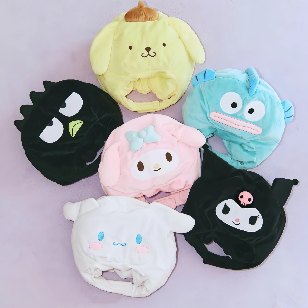 Sanrio Cute Plush Hat Lovely Kuromi My Melody Cinnamoroll Warm Hat For Girl Kawaii Pom Pom Purin Japanese Style Funny Hat Gifts