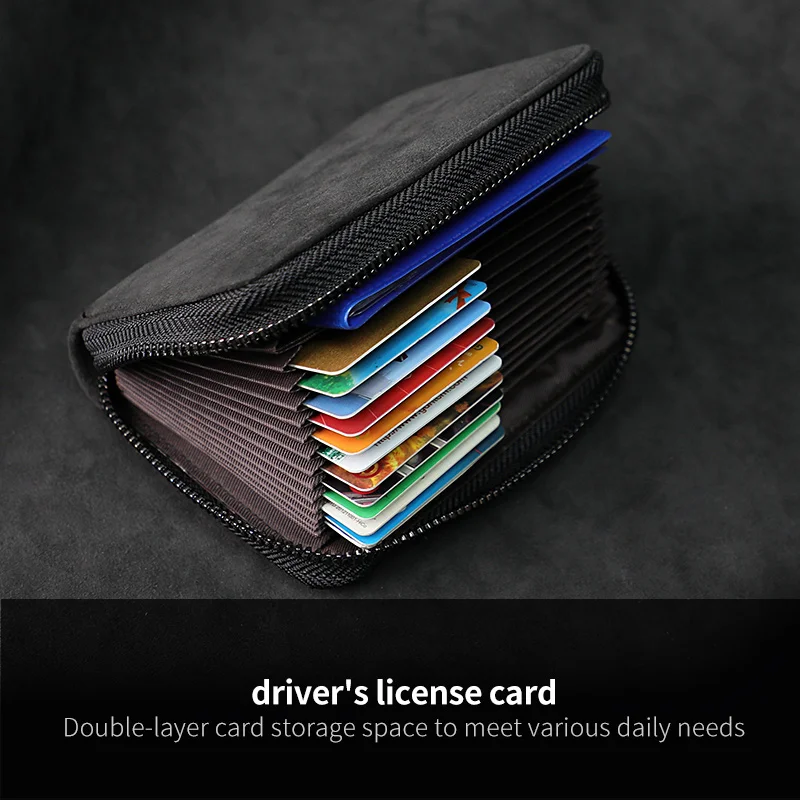 

Acantara Car Multifunction Card Case Credit Card Cash Coin Wallets Drivers License Bag Large Capacity Card Holder