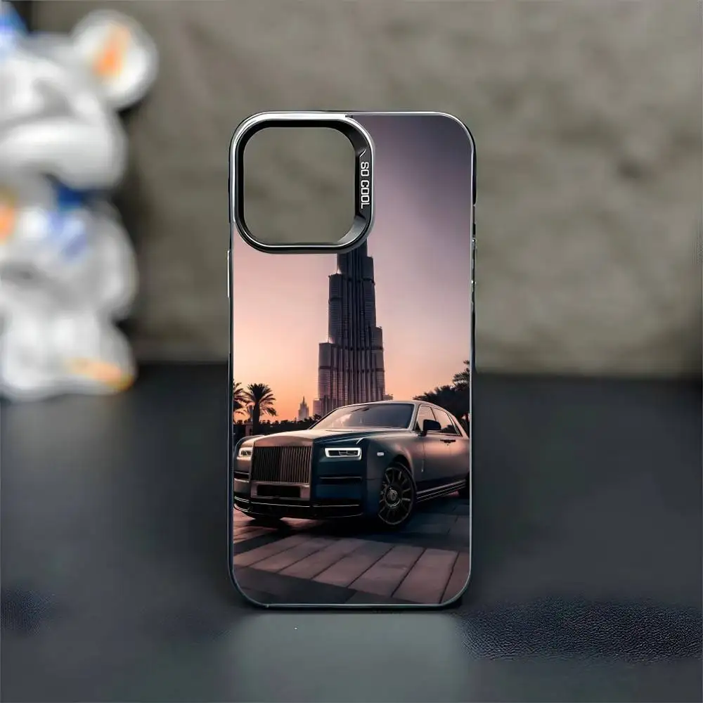 De ultieme luxe sedan telefoonhoesje voor iPhone 16,15,14,13,12,11, Mini, Pro, MAX zwarte matte schokbestendige hoes