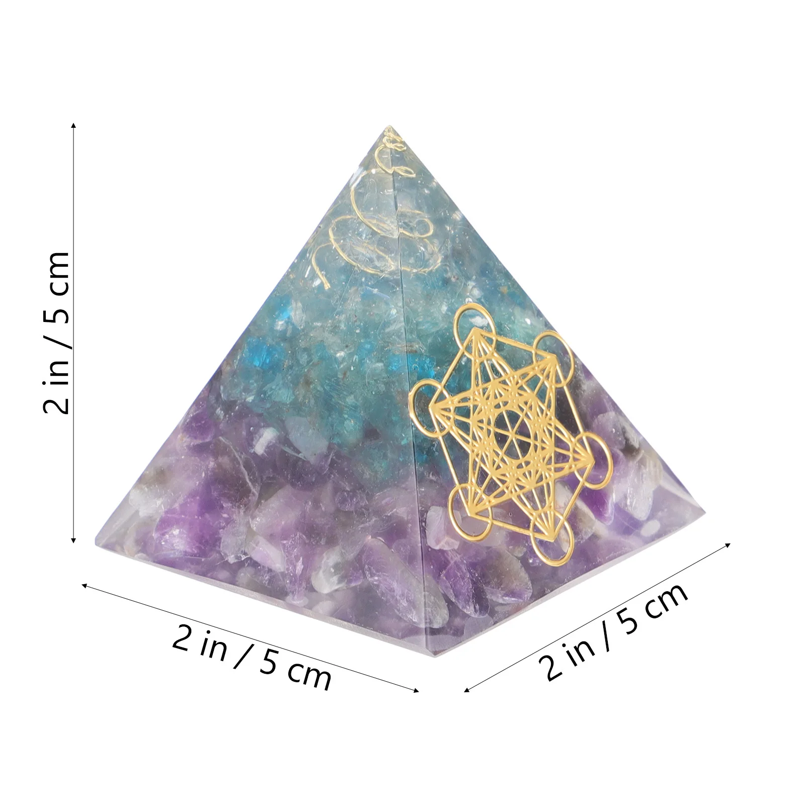 1 stks Crystal Energy Chip Amethist Piramide Decoratieve Fengshui Desktop Home Welvaart Ornament Positieve Energie Decor
