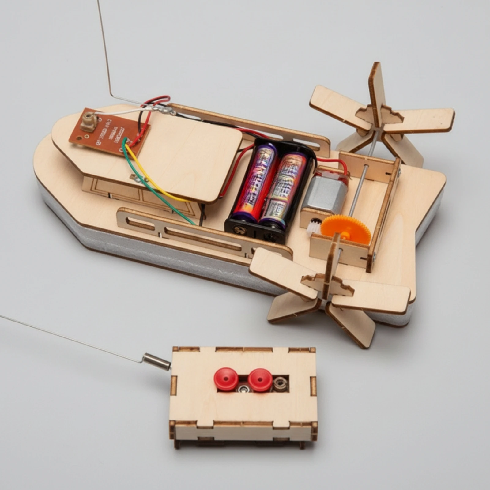 RC Boat Kit with Motor Electric DIY Boat Kit Toy Wireless Easy to Assemble for Students, Classroom