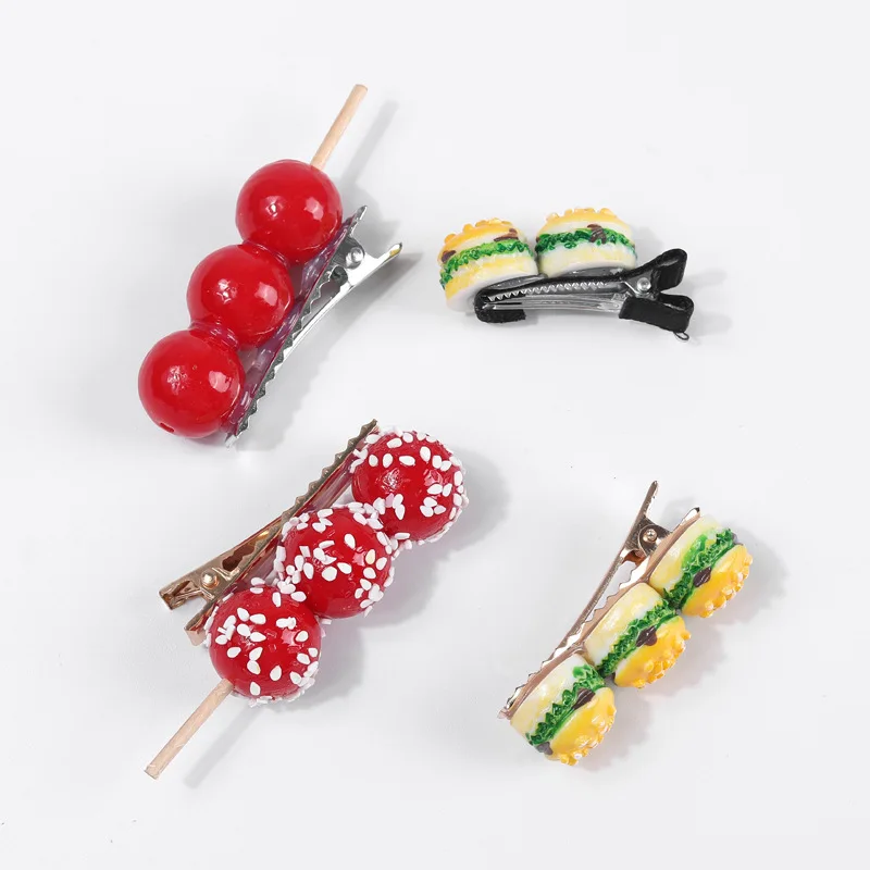 Simulation Icing Gourd Hair Clip Quirky Sweet Headdress Cute Burger Side Clip Personality Creative Hair Card Hair Accessories