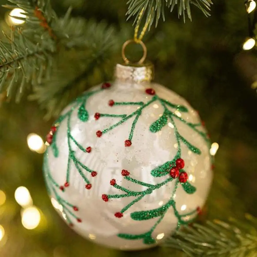 

8cm Christmas Glass Balls Korean Style Reusable Multicolor Christmas Ball Decorative Suspensable Christmas Tree Pendants Party