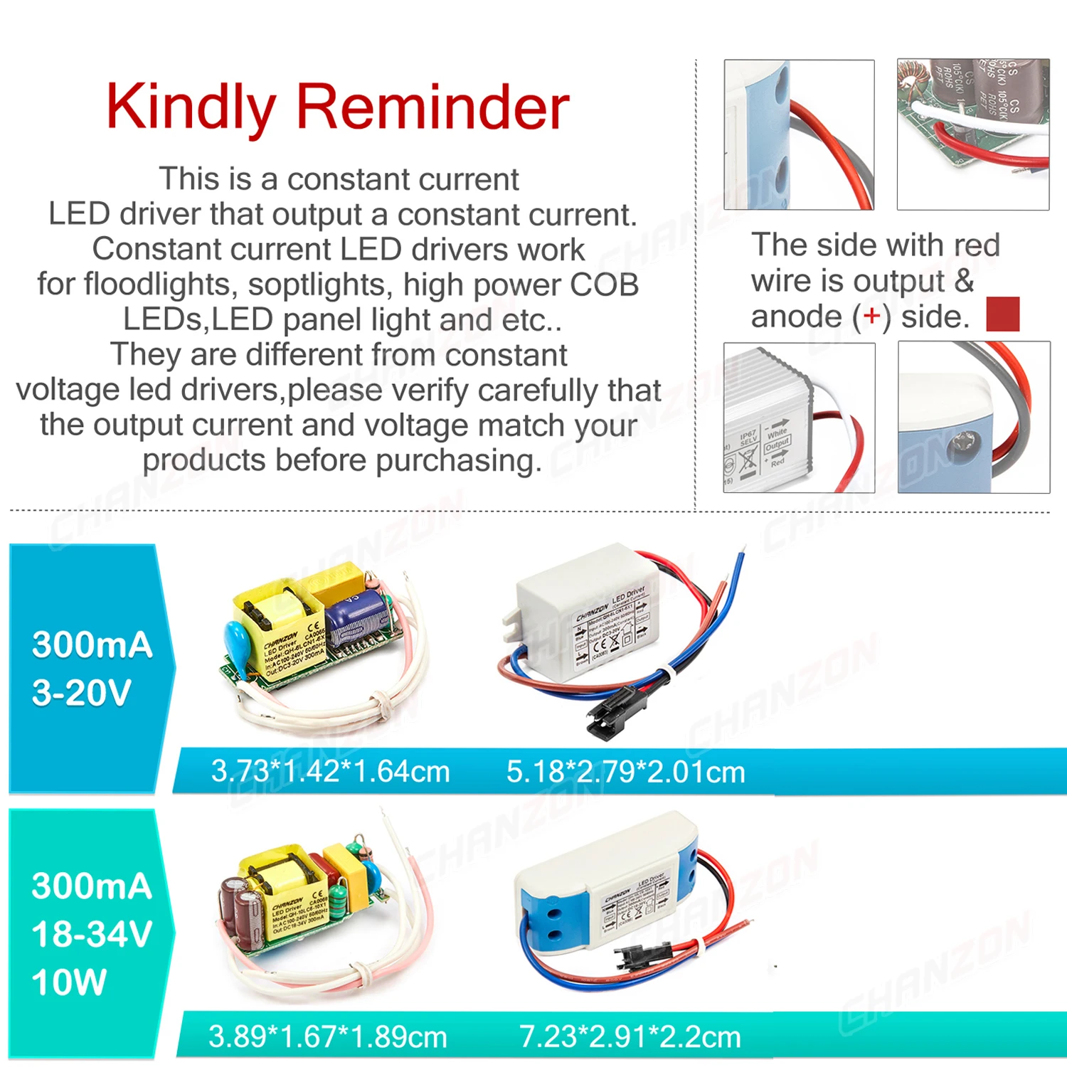 Constant Current Led Driver 6W 10W 20W 36W 50W 300Ma 600Ma 900Ma 1500Ma Power Supply Low Voltage Lighting Adapter