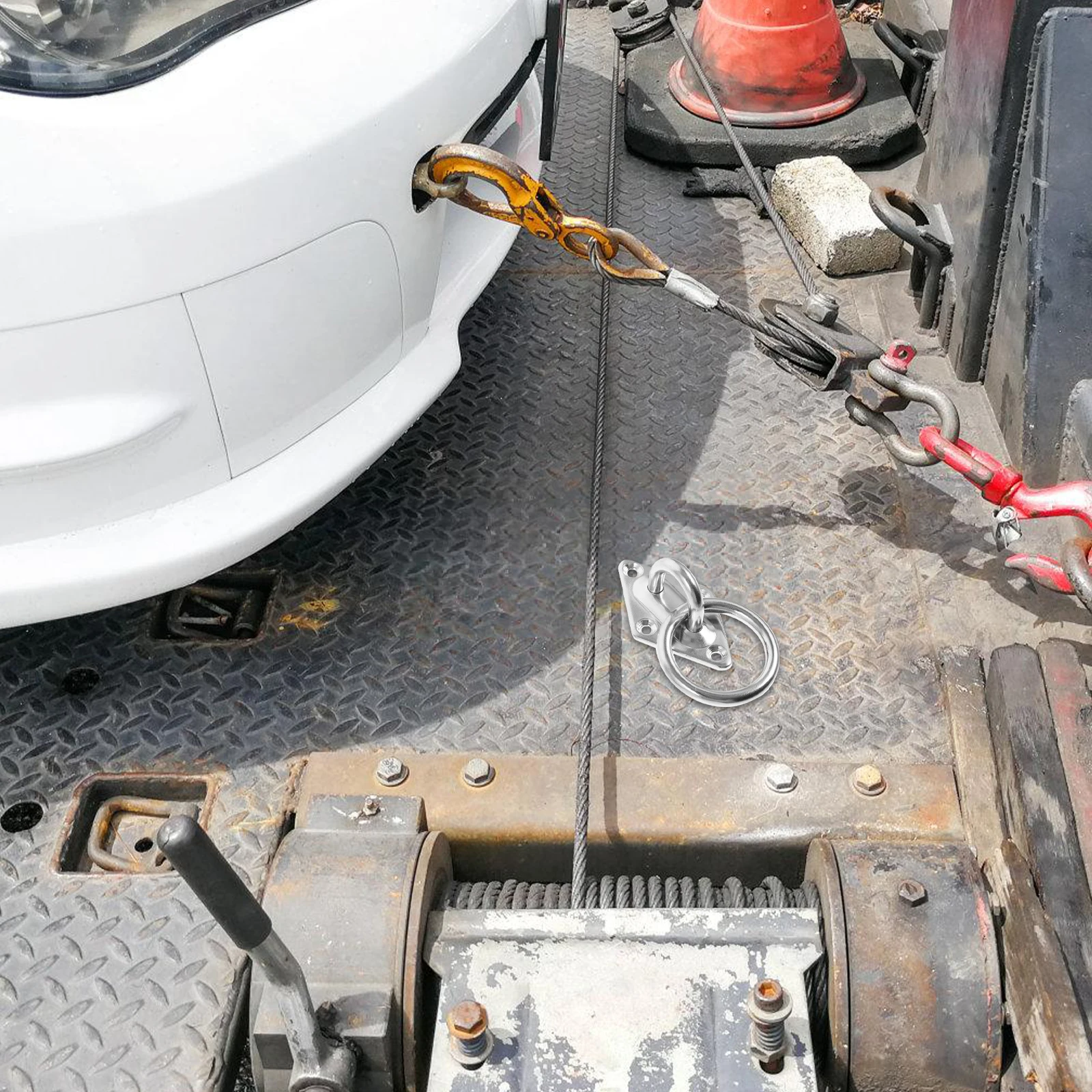 

Stainless Steel Trailer Tie Down Hooks O Ring Anchors for Trucks Rust Resistant Metal Pull Hooks Boat Anchors Truck