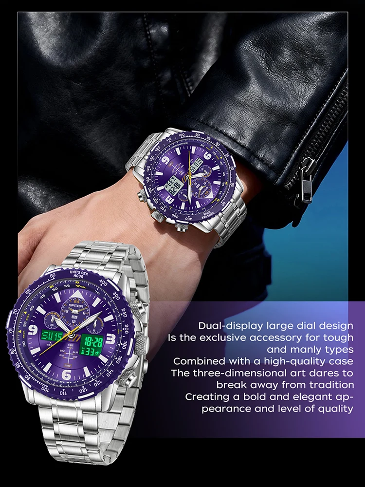 SANDA Neue Business-Quarzuhren für Herren, modisches Edelstahlband, Datum, multifunktionaler Chronograph, 5 Bar, wasserdichte Uhr – Detail 15