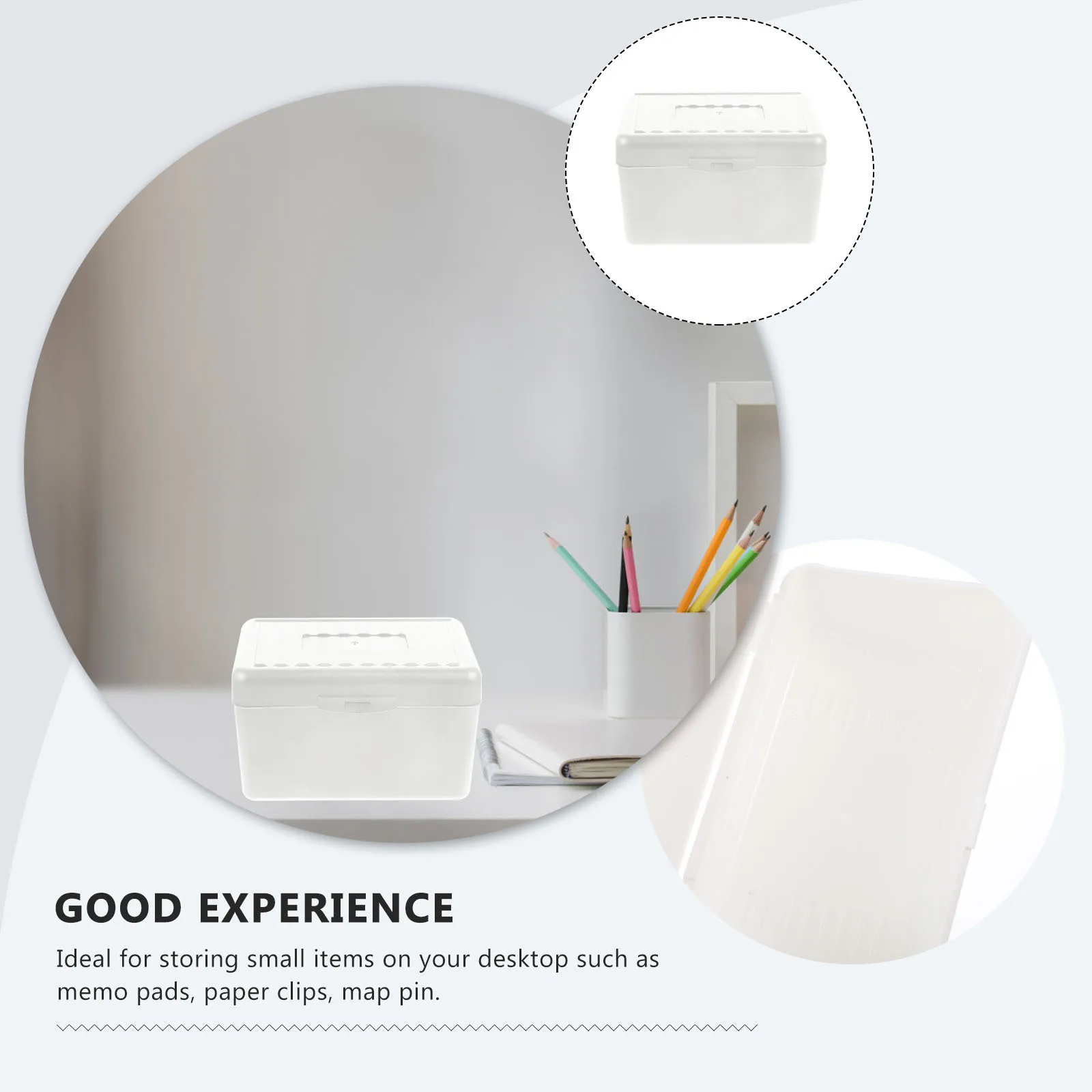 

Memo Note Holder Multi-Use Desktop Organizer Paper Clip Dispenser Storage Box for Office Storage Box Memo Note Holder