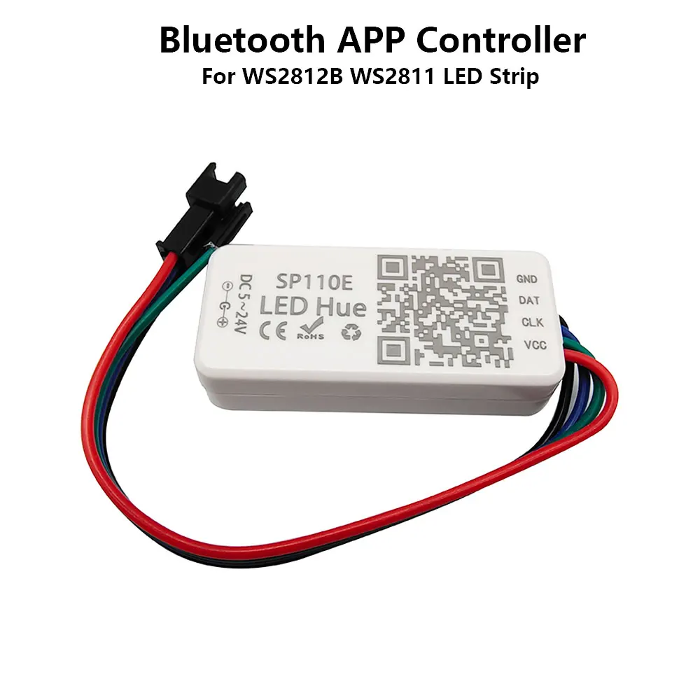 WS2812B WS2812 WS2811 Controller,SP110E Bluetooth APP Pixel Light Strip Controller For SK6812 RGBW WS2815 RGBIC Strip DC5V-24V