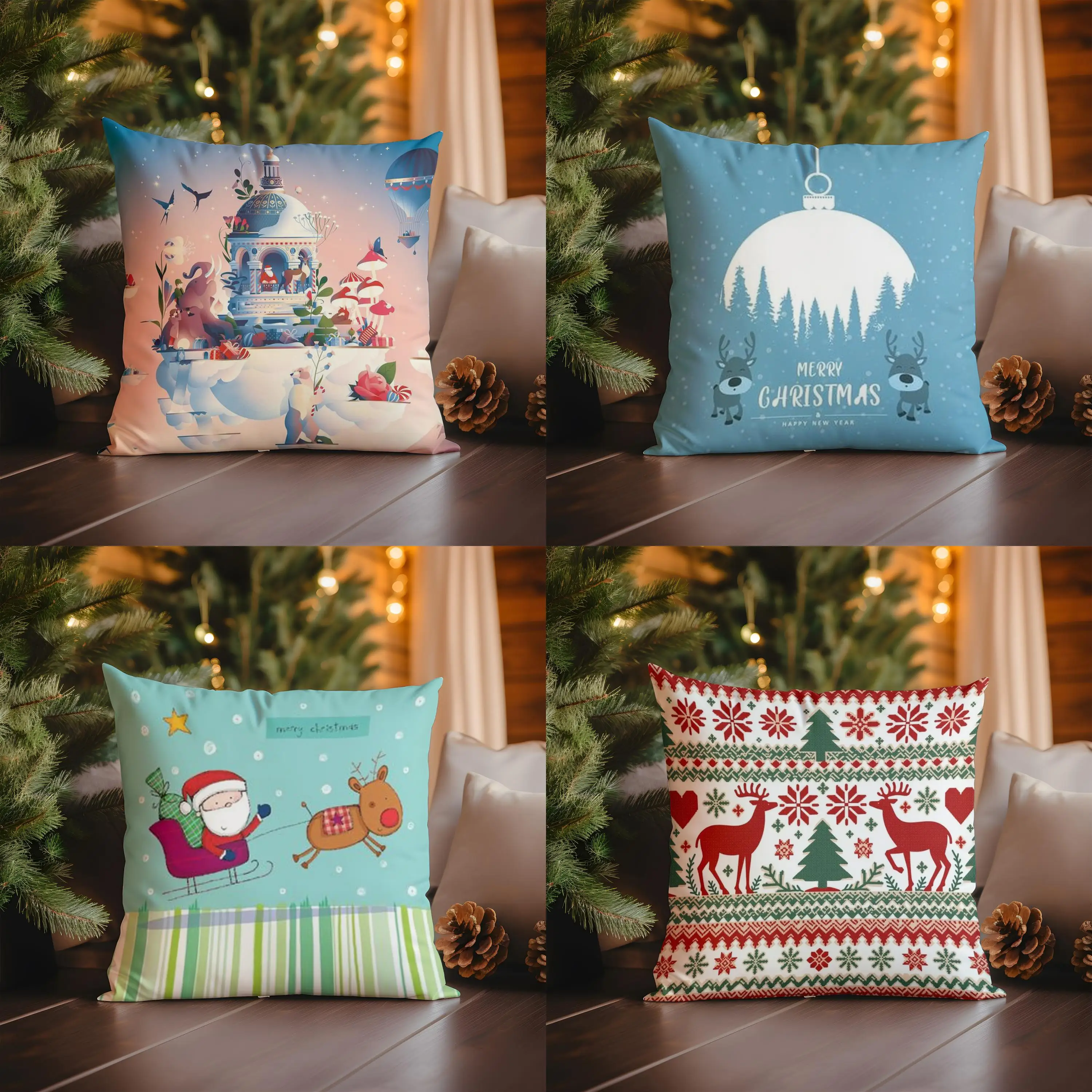 Home Decor Magical Fantasy Scene Pillow Cover for Home Pattern Cushion Cover Suitable for Sofa Bedroom Car Pillow Cover