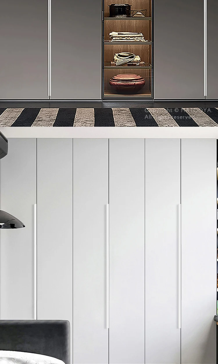 Versteckte Griffe für Kommodenschubladen, Küchenschrankgriffe, Kleiderschrankgriffe, Aluminiumlegierung, Schranktürgriffe, Beschläge – Detail 16