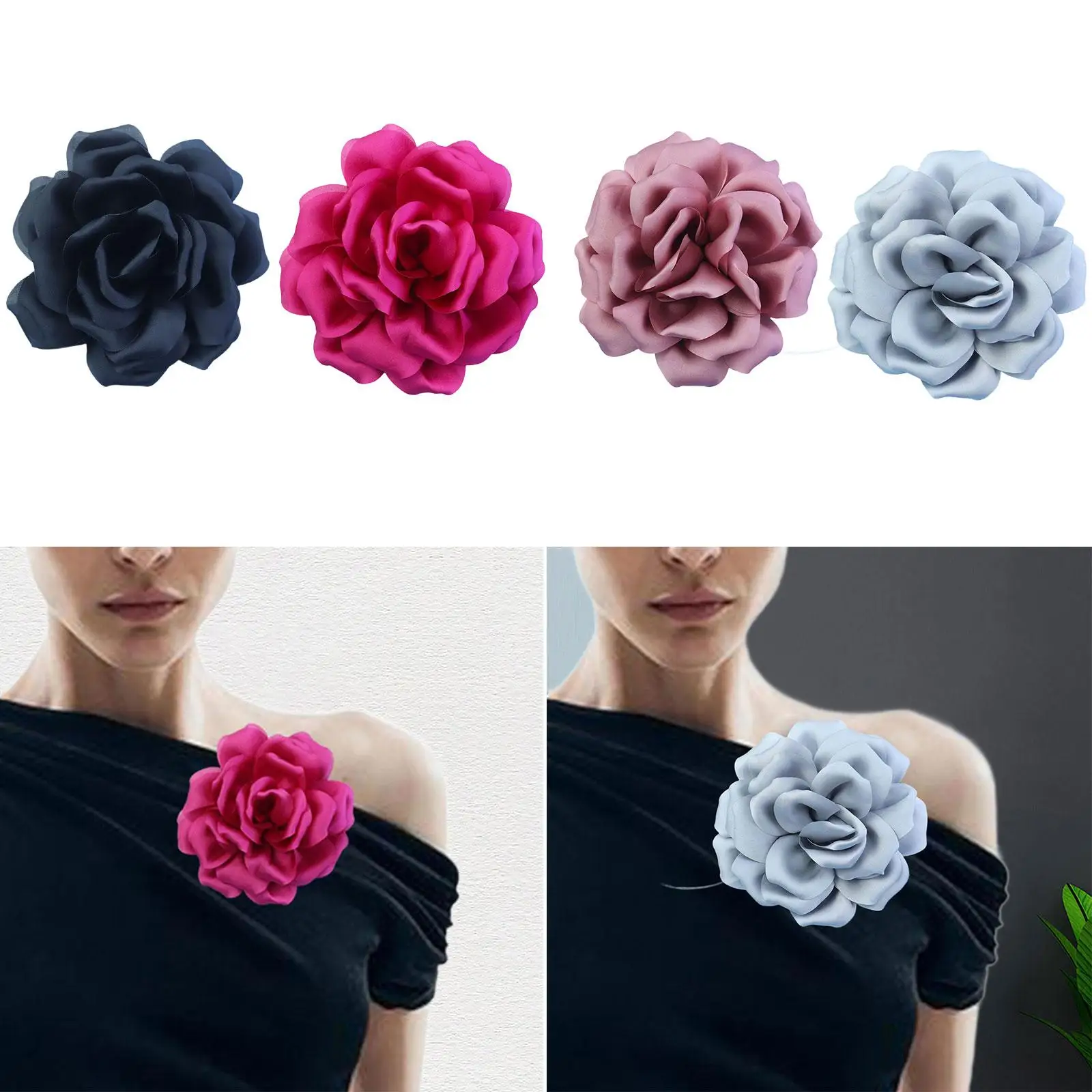 Flower Brooch Floral Hair Pins 10cm Corsage for Wedding Clothes Accessories