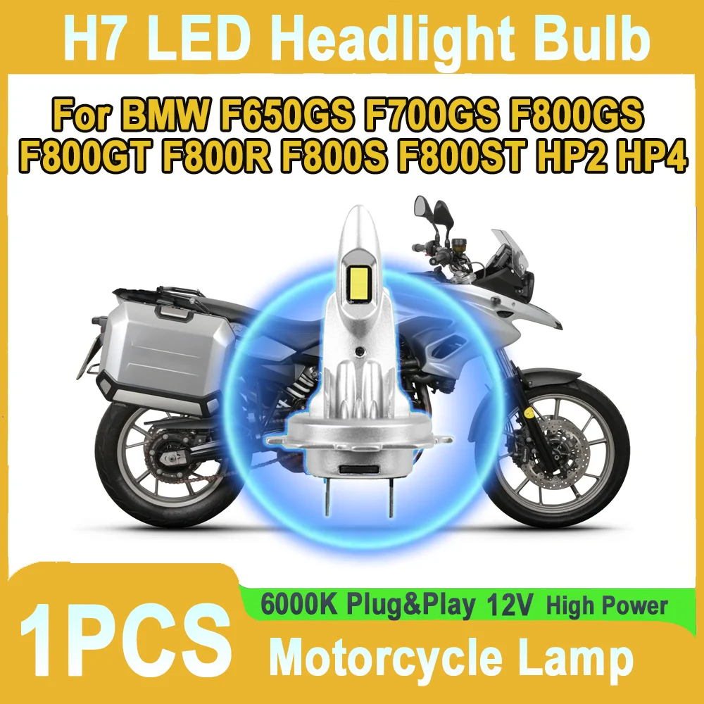 1X H7 Led Headlight 10000LM Canbus Motorcycle Led Light Free 12V For BMW F650GS F700GS F800GS F800GT F800R F800S F800ST HP2 HP4